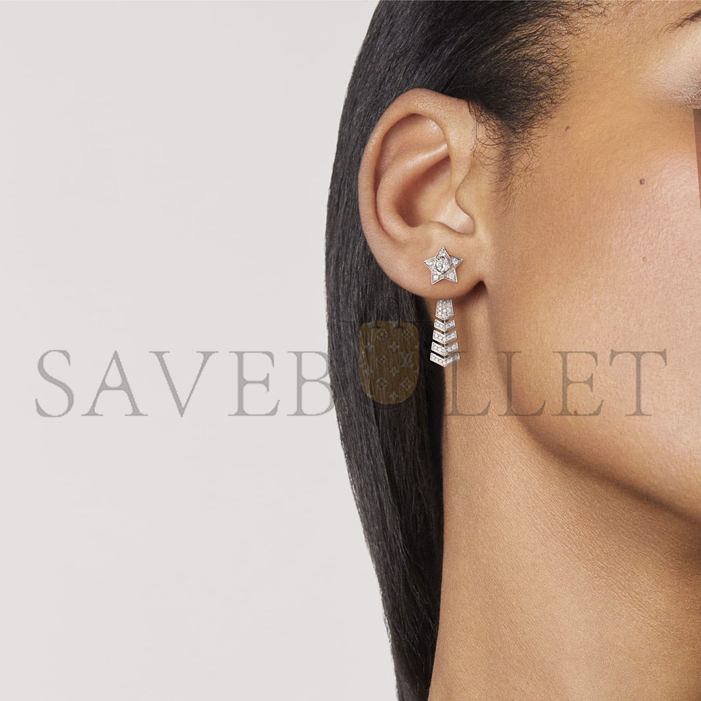 CHANEL COMÈTE CHEVRON SINGLE EARRING J11380